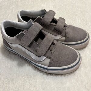 Vans Gray Velcro Sneakers with Canvas Upper